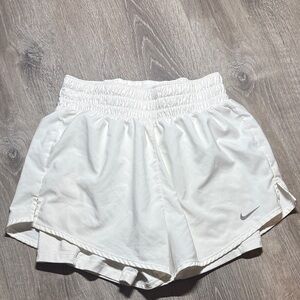 Nike Women's white dry fit high waisted Athletic Shorts